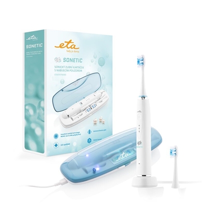 Изображение ETA | Toothbrush | Sonetic Holiday ETA470790000 | Rechargeable | For adults | Number of brush heads included 2 | Number of teeth brushing modes 3 | Sonic technology | White