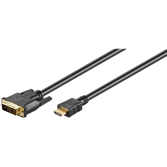 Изображение Goobay | Black | DVI-D male Single-Link (18+1 pin) | HDMI male (type A) | HDMI to DVI-D | 1.5 m