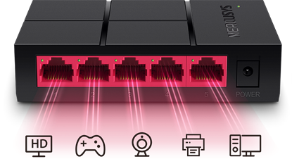 Attēls no Switch|MERCUSYS|MS105G|Desktop/pedestal|5x10Base-T / 100Base-TX / 1000Base-T|MS105G