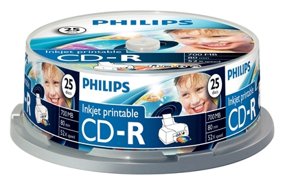 Attēls no 1x25 Philips CD-R 80Min 700MB 52x IW SP