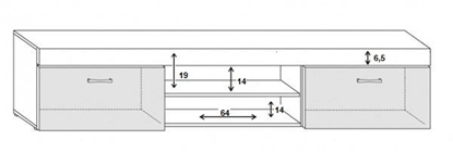 Attēls no Cama TV stand 200 SAMBA white/black gloss