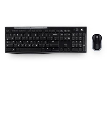 Изображение Logitech Wireless Combo MK270 keyboard Mouse included RF Wireless QWERTY US International Black, Silver