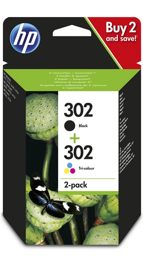 Picture of HP 302 2-pack Black/Tri-color Original Ink Cartridges