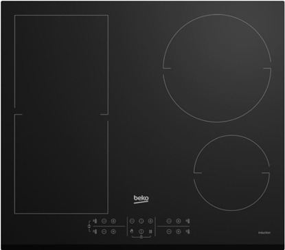 Изображение Beko HII64202FMT hob Black Built-in 60 cm Zone induction hob 4 zone(s)