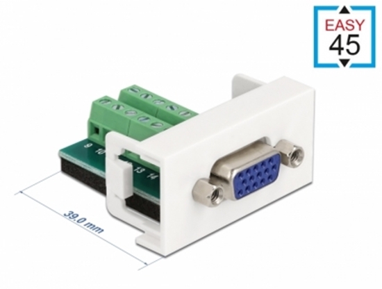 Picture of Delock Easy 45 Modul VGA Buchse zu 16 Pin Terminalblock 22,5 x 45 mm