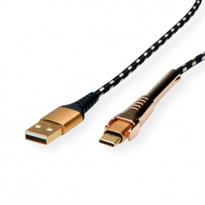Attēls no ROLINE GOLD USB 2.0 Cable, C - A, M/M, with Smartphone support function, 1 m