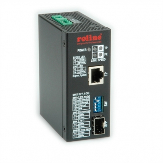 Picture of ROLINE Industrial Converter, 10/100/1000T - 100/1000 Fiber