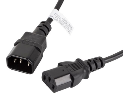 Изображение Przedłużacz kabla zasilającego IEC 320 C13 - C14 1.8M czarny
