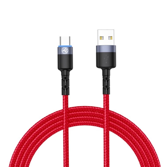 Picture of Tellur Data Cable USB to Type-C with LED Light 3A 1.2m Red