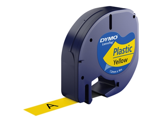 Picture of Dymo Letratag Band Plastik yellow 12 mm x 4 m