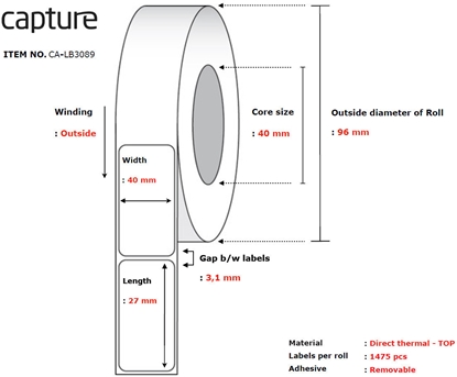 Изображение Capture Label 40x27, Core 40,