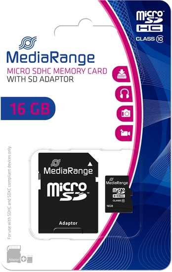 Изображение Karta MediaRange MicroSDHC 16 GB Class 10 UHS-I  (MR958)