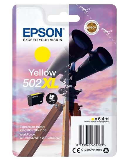 Picture of Epson ink cartridge yellow 502 XL                    T 02W4