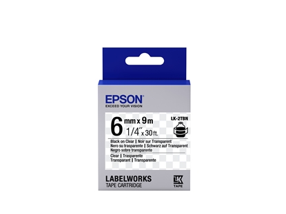 Изображение Epson Label Cartridge Transparent LK-2TBN Black/Transparent 6mm (9m)