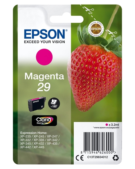 Изображение Epson Strawberry Singlepack Magenta 29 Claria Home Ink