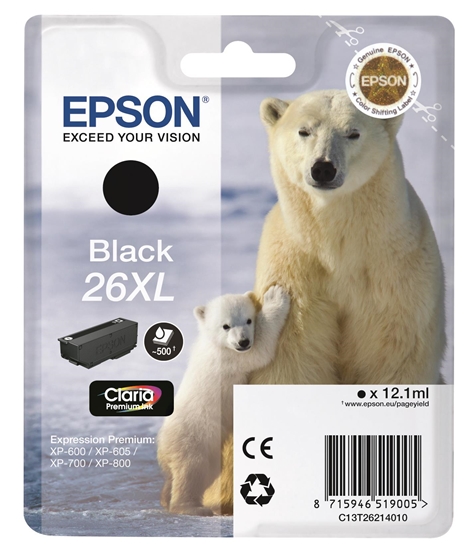 Изображение Epson Singlepack Black 26XL Claria Premium Ink