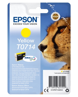 Picture of Epson Singlepack Yellow T0714 DURABrite Ultra Ink