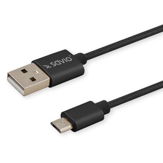 Picture of Savio CL-129 USB cable 2 m USB 2.0 USB A USB C Black