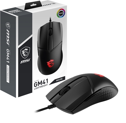 Attēls no MSI CLUTCH GM41 LIGHTWEIGHT RGB FPS Gaming Mouse 'upto 16000 DPI Fast Optical Sensor, 65g weight, Frixion Free Cable, Symmetrical design, OMRON Switch with 60+ Million Clicks, Dragon Center Supported, NVIDIA REFLEX Compatible'