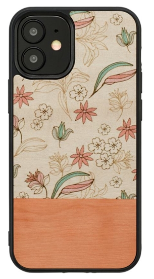 Изображение MAN&WOOD case for iPhone 12 mini pink flower black