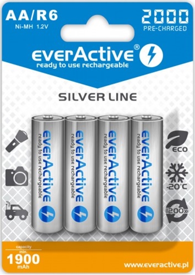 Picture of AKAA.eA.SL4; R06/AA akumulatori 1.2V everActive Silver line Ni-MH 2000 mAh iepakojumā 4 gb.