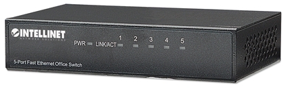 Picture of Intellinet 5-Port Fast Ethernet Office Switch, Desktop Size, Metal, IEEE 802.3az (Energy Efficient Ethernet) (Euro 2-pin plug)