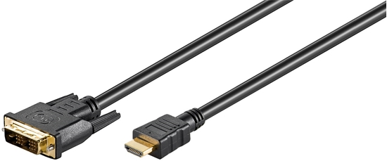 Изображение GB HDMI/DVI CABLE 2M, HDMI - DVI-D SINGLE-LINK (18+1 PIN), G