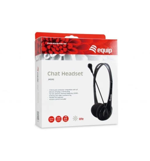 Picture of Equip Chat Headset Wired Head-band Calls/Music Black