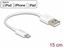 Attēls no Delock USB data and power cable for iPhone™, iPad™, iPod™ white 15 cm