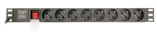 Изображение EnerGenie EG-PDU-014 Rack Power Distribution Unit (8 Schuko sockets, 1U, 16A, Schuko plug, 3m, black color)