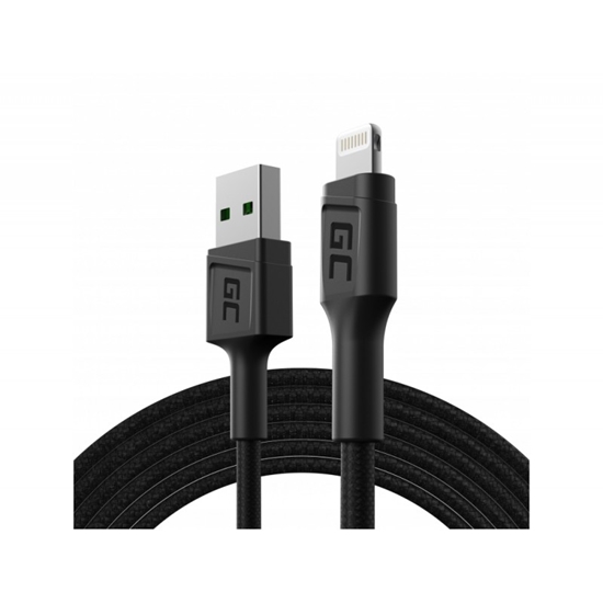 Picture of Green Cell GC PowerStream Fast Charging USB-A Male - Lightning Male Cable 30cm