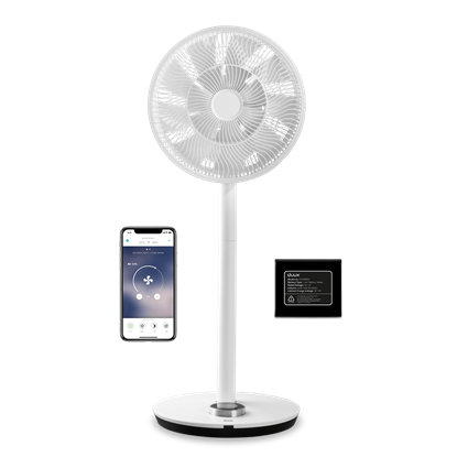 Изображение Duux | Smart Fan | Whisper Flex Smart with Battery Pack | Stand Fan | White | Diameter 34 cm | Number of speeds 26 | Oscillation | 2-22 W | Yes | Timer