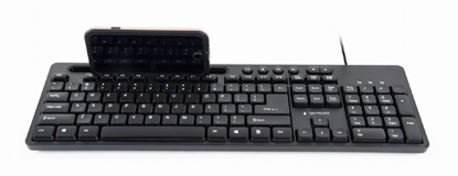 Attēls no Gembird Multimedia Keyboard with Phone Stand Black