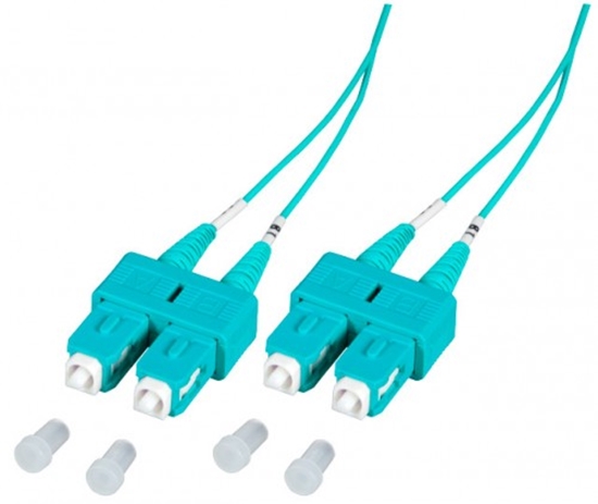 Изображение SC/UPC-SC/UPC MM, Multimode OM3, 50/125, duplex, 3.0mm LSZH Aqua, 3m ::SC-1.3-1U3