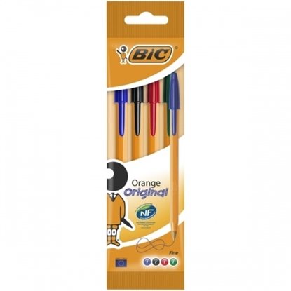 Attēls no BIC Ballpoint pens ORANGE FINE 0.8 mm, Set 4 pcs. assorted colours 601231