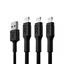 Attēls no Green Cell Set of 3x Apple Lightning Fast Charging Cable with White LED Backlight 2m