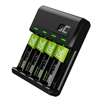 Attēls no Green Cell GC VitalCharger AA and AAA charger + 4x AA 2000mAh NiMH Batteries