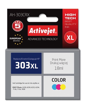 Attēls no Activejet AH-303CRX Ink Cartridge (replacement for HP 303XL T6N03AE; Premium; 18ml; color)