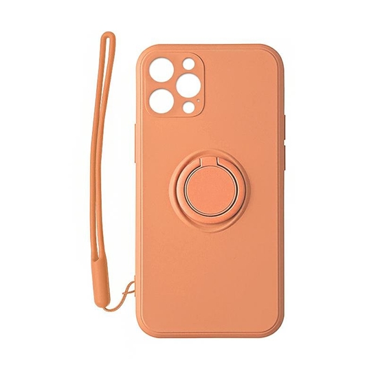 Picture of Mocco Pastel Ring Silicone Back Case for Apple iPhone 12 Max Orange