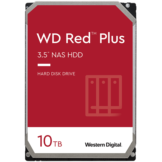 Picture of HDD|WESTERN DIGITAL|Red Plus|10TB|SATA 3.0|256 MB|7200 rpm|3,5"|WD101EFBX