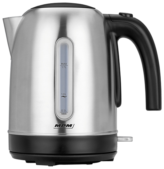 Изображение MPM MCZ-102M electric kettle 1.7 L 2200 W Black, Stainless steel