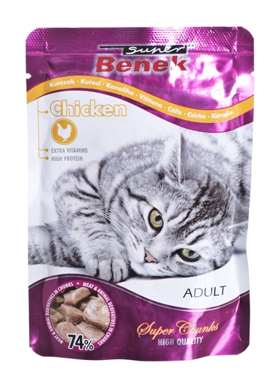 Изображение SUPER BENEK Chicken in sauce - wet cat food - 100 g