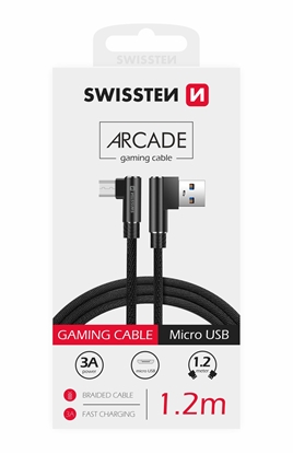 Изображение Swissten L Type Textile Universal Quick Charge 3.1 USB to micro USB Data and Charging Cable 1.2m