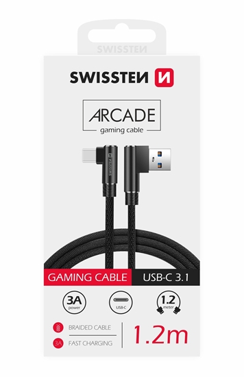 Picture of Swissten L Type Textile Universal Quick Charge 3.1 USB to USB-C Data and Charging Cable 1.2m