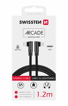 Изображение Swissten L Type Textile Universal Quick Charge 3.1 USB-C to Lightning Data and Charging Cable 1.2m
