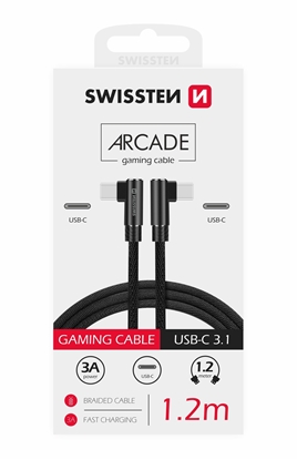 Изображение Swissten L Type Textile Universal Quick Charge 3.1 USB-C to USB-C Data and Charging Cable 1.2m