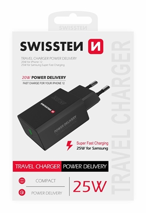 Изображение Swissten Premium 25W Travel Charger USB-C PD 3.0