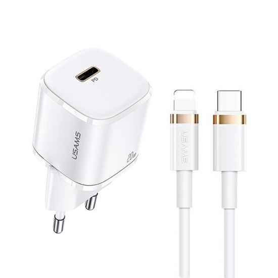 Изображение Ładowarka sieciowa 1xUSB-C T36 20W + kabel Lightning PD 3.0 Fast Charging