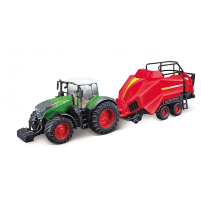 Attēls no Bburago Fendt 1050 Vario Tractor Kids with Baler Lifter