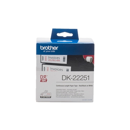 Attēls no Brother DK-22251 label-making tape Black and red on white